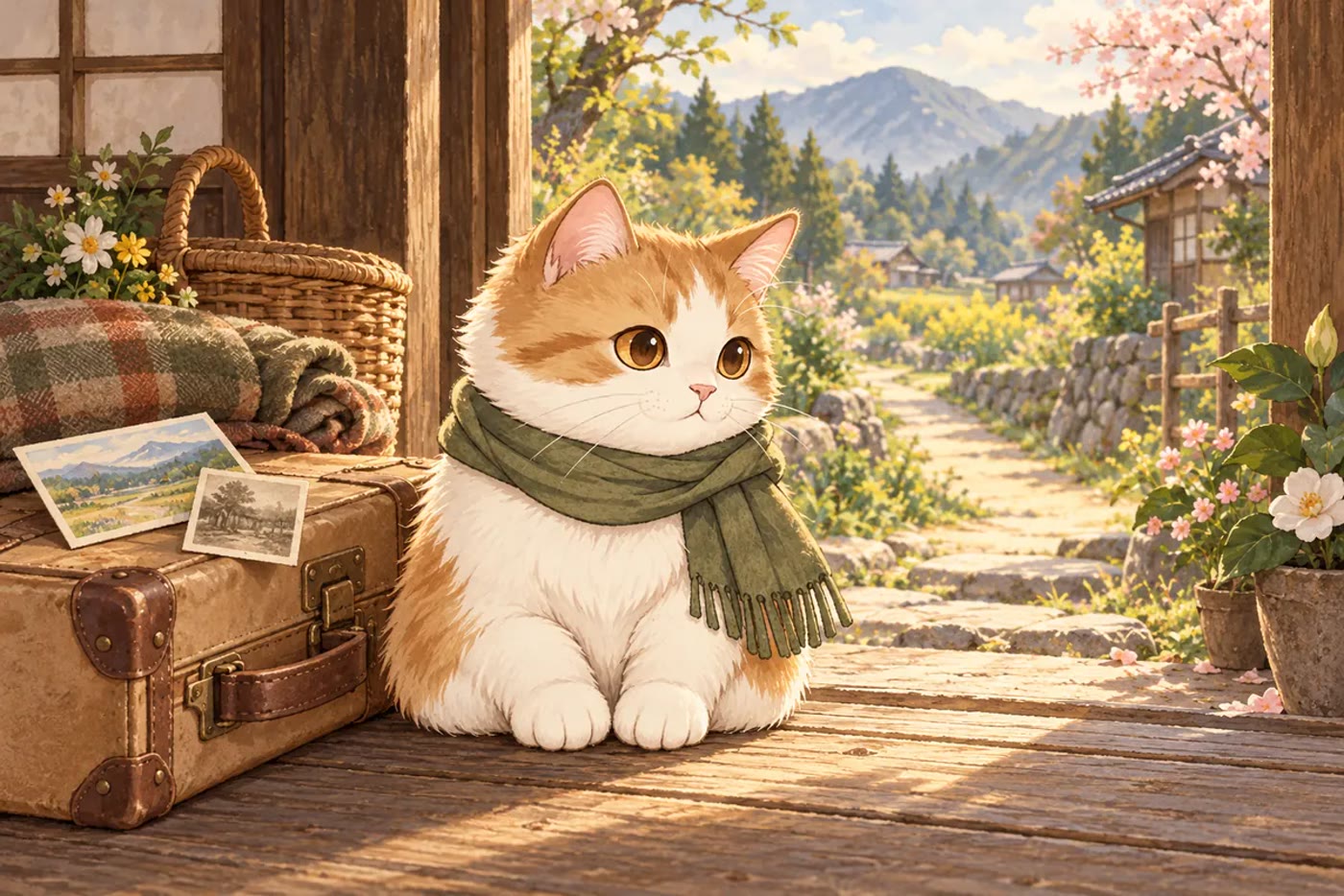旅支度をする猫